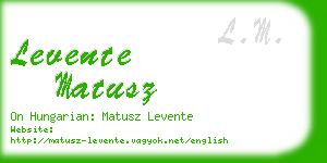 levente matusz business card